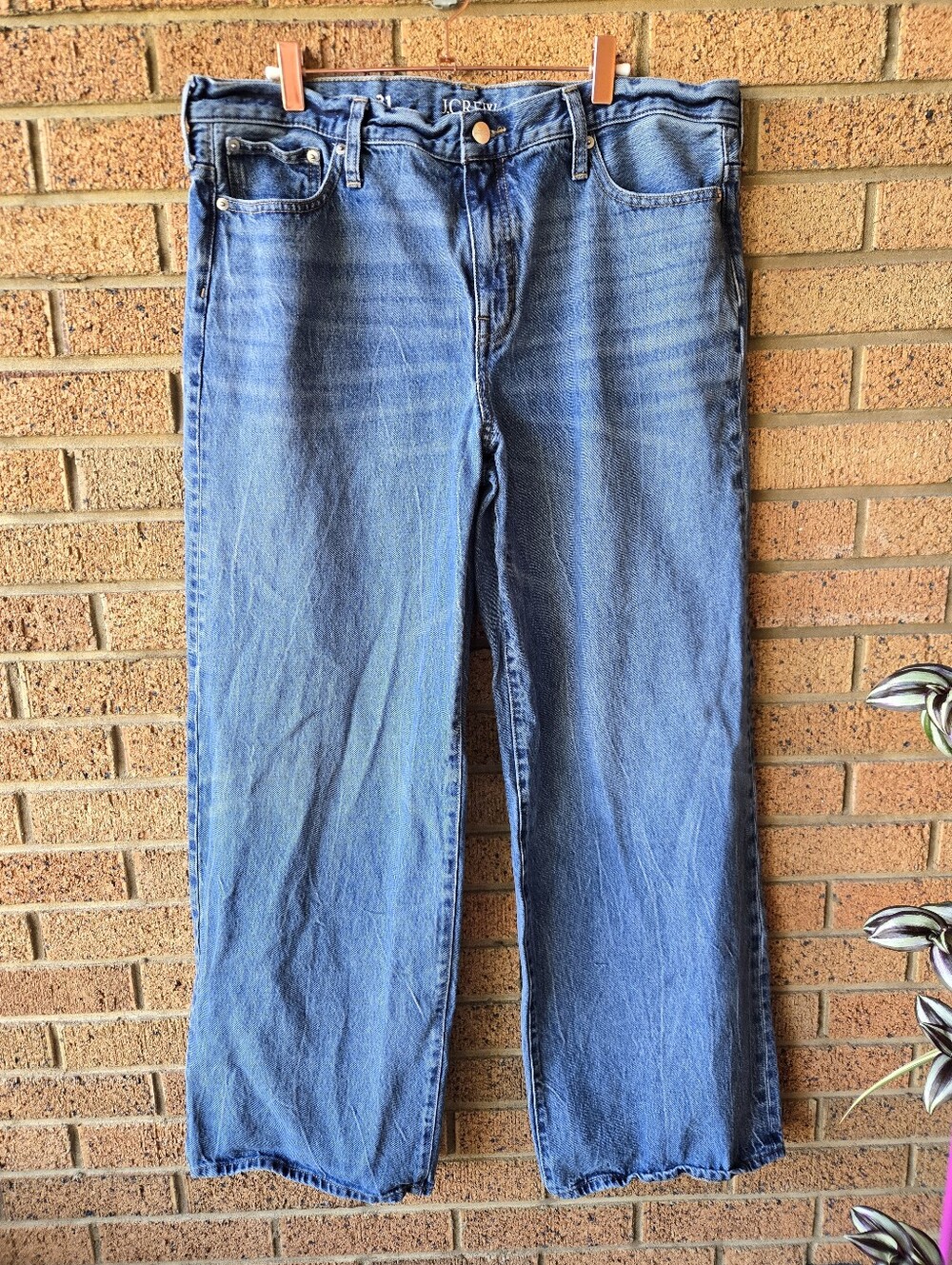 J.Crew '84 Low Rise Wide Leg Jeans Medium Wash Indigo - Size 31